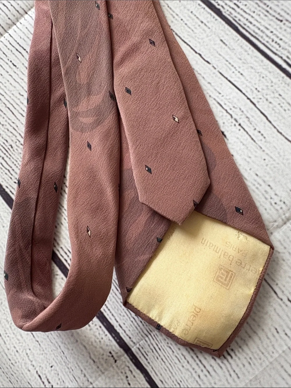 Balmain Silk Tie - Pierre Balmain 100% silk necktie dusty rose